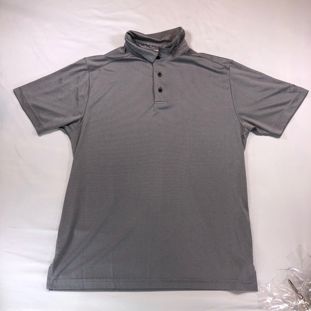 Grand Slam Performance Mens Grey Micro Stripe Golf Polo Shirt Size M KO17032